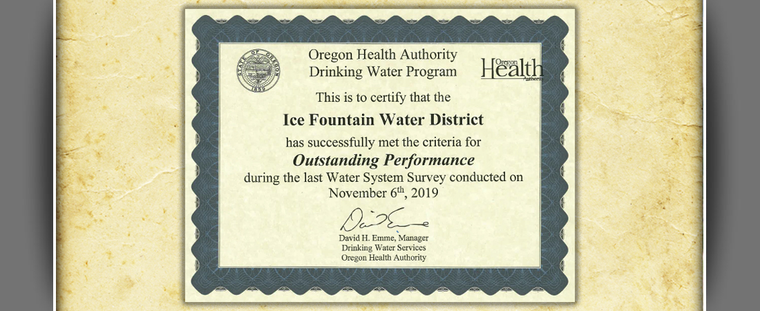 Ice Fountain Water District Outstanding Performance